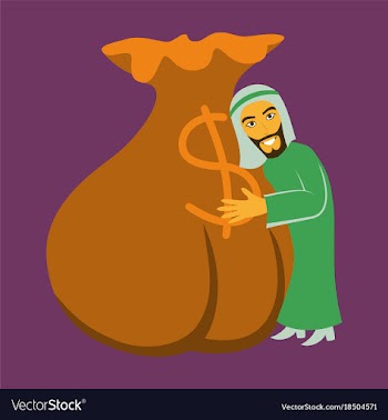 Flat icon on theme arabic business muslim and bag vector image