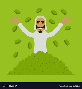 Flat icon on theme arabic business muslim in coins vector image