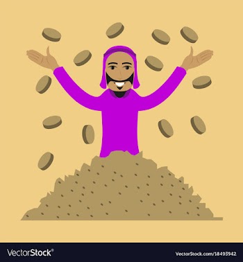 Flat icon on theme arabic business muslim in coins vector image