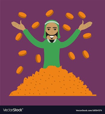 Flat icon on theme arabic business muslim in coins vector image