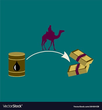 Flat icon on theme arabic business oil and camels vector image