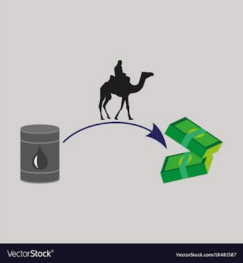 Flat icon on theme arabic business oil and camels vector image