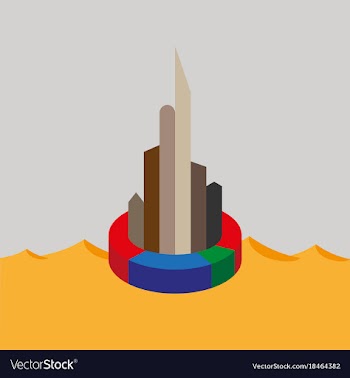 Flat icon on theme arabic business pie chart vector image