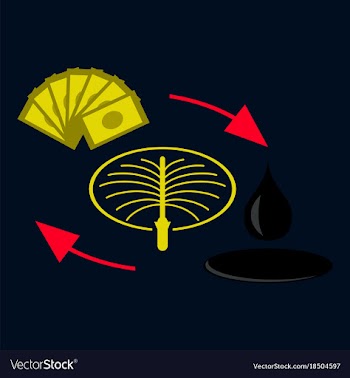 Flat icon on theme arabic business sale of oil vector image