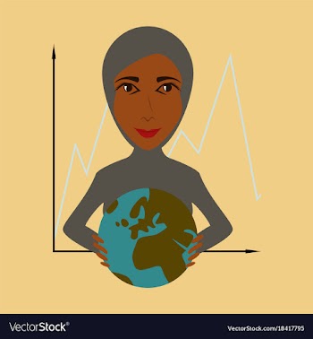 Flat icon on theme arabic business woman and vector image