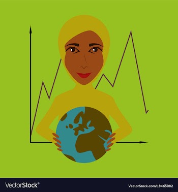 Flat icon on theme arabic business woman and vector image