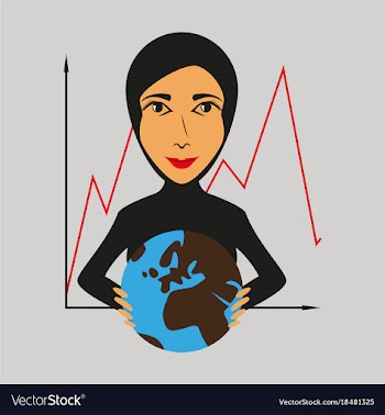 Flat icon on theme arabic business woman and vector image