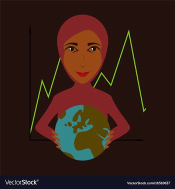 Flat icon on theme arabic business woman and vector image