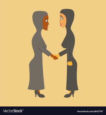 Flat icon on theme arabic business women vector image