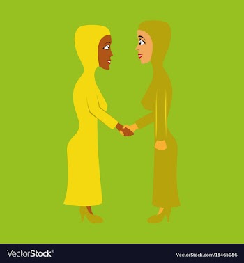 Flat icon on theme arabic business women vector image
