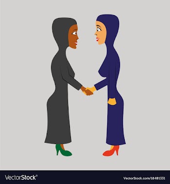 Flat icon on theme arabic business women vector image