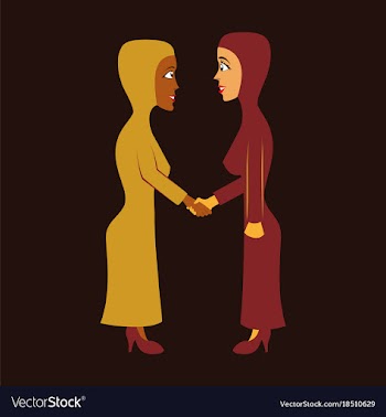 Flat icon on theme arabic business women vector image