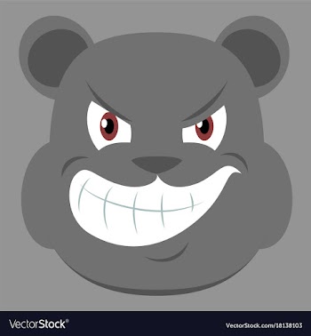 Flat icon on theme evil animal angry bear vector image