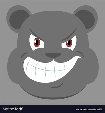 Flat icon on theme evil animal angry bear vector image