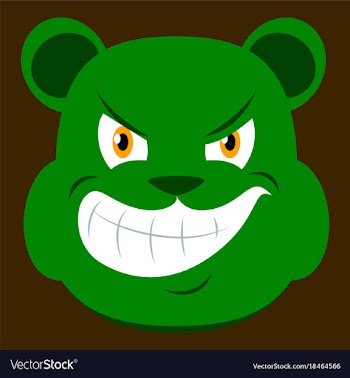 Flat icon on theme evil animal angry bear vector image