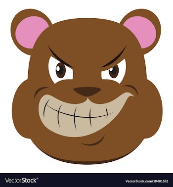 Flat icon on theme evil animal angry bear vector image