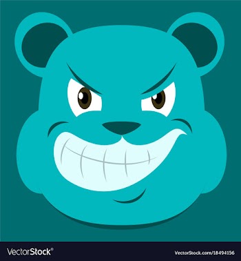 Flat icon on theme evil animal angry bear vector image