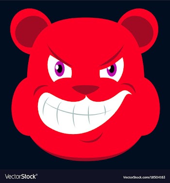 Flat icon on theme evil animal angry bear vector image
