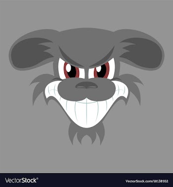 Flat icon on theme evil animal angry dog vector image