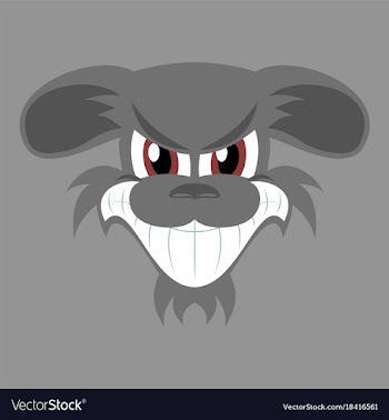 Flat icon on theme evil animal angry dog vector image