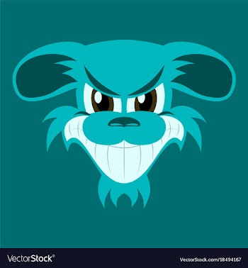 Flat icon on theme evil animal angry dog vector image