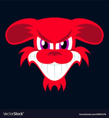 Flat icon on theme evil animal angry dog vector image