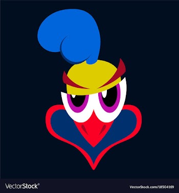 Flat icon on theme evil animal hen vector image