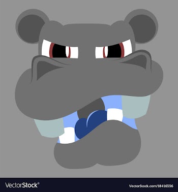 Flat icon on theme evil animal hippo vector image