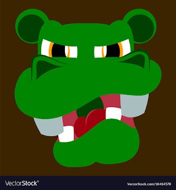 Flat icon on theme evil animal hippo vector image