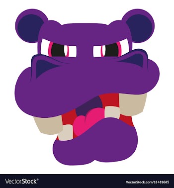 Flat icon on theme evil animal hippo vector image