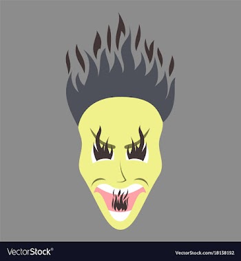 Flat icon on theme evil face vector image
