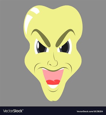 Flat icon on theme evil face vector image