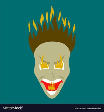 Flat icon on theme evil face vector image