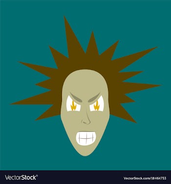 Flat icon on theme evil face vector image