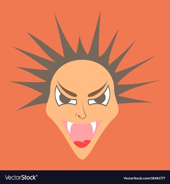Flat icon on theme evil face vector image