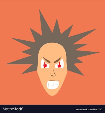 Flat icon on theme evil face vector image