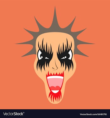 Flat icon on theme evil face vector image