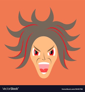 Flat icon on theme evil face vector image