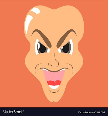 Flat icon on theme evil face vector image
