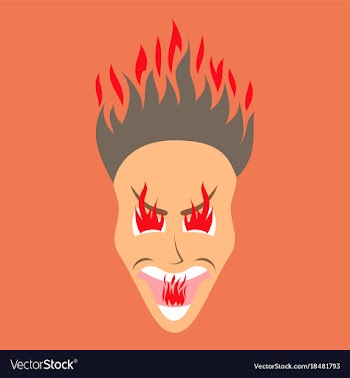 Flat icon on theme evil face vector image
