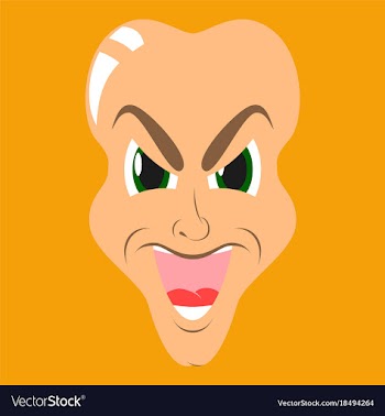 Flat icon on theme evil face vector image