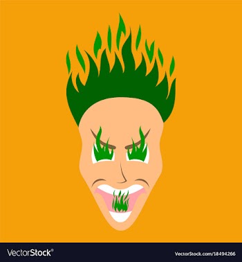 Flat icon on theme evil face vector image