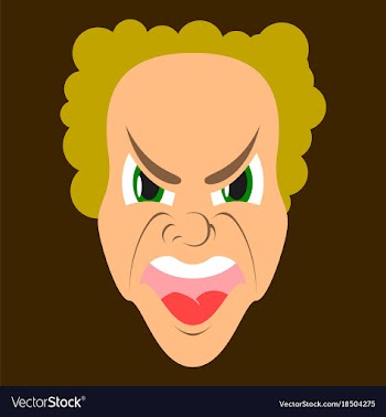 Flat icon on theme evil face vector image