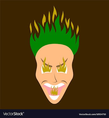 Flat icon on theme evil face vector image