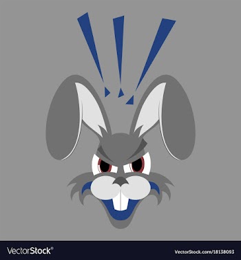 Flat icon on theme evil rabbit animal vector image