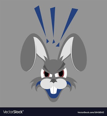 Flat icon on theme evil rabbit animal vector image