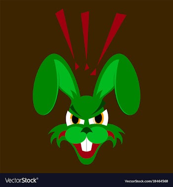 Flat icon on theme evil rabbit animal vector image