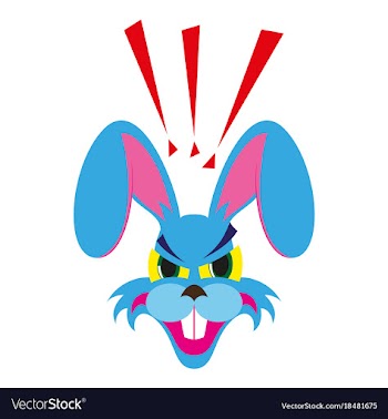 Flat icon on theme evil rabbit animal vector image