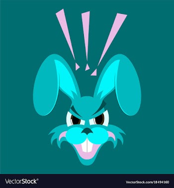 Flat icon on theme evil rabbit animal vector image