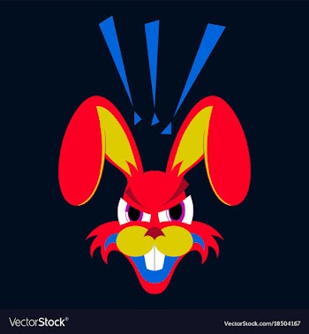 Flat icon on theme evil rabbit animal vector image